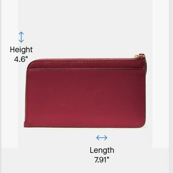NWT Kate Spade - Lucy Medium L-Zip Wristlet - Red Jam - Picture 4 of 7